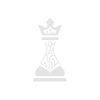 White chess piece with a crown on a white background