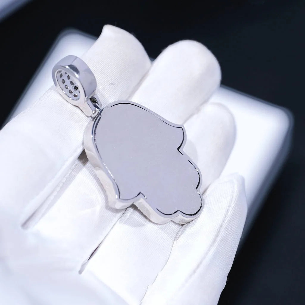 HAMSA ICE – Baguette CZ Pendant