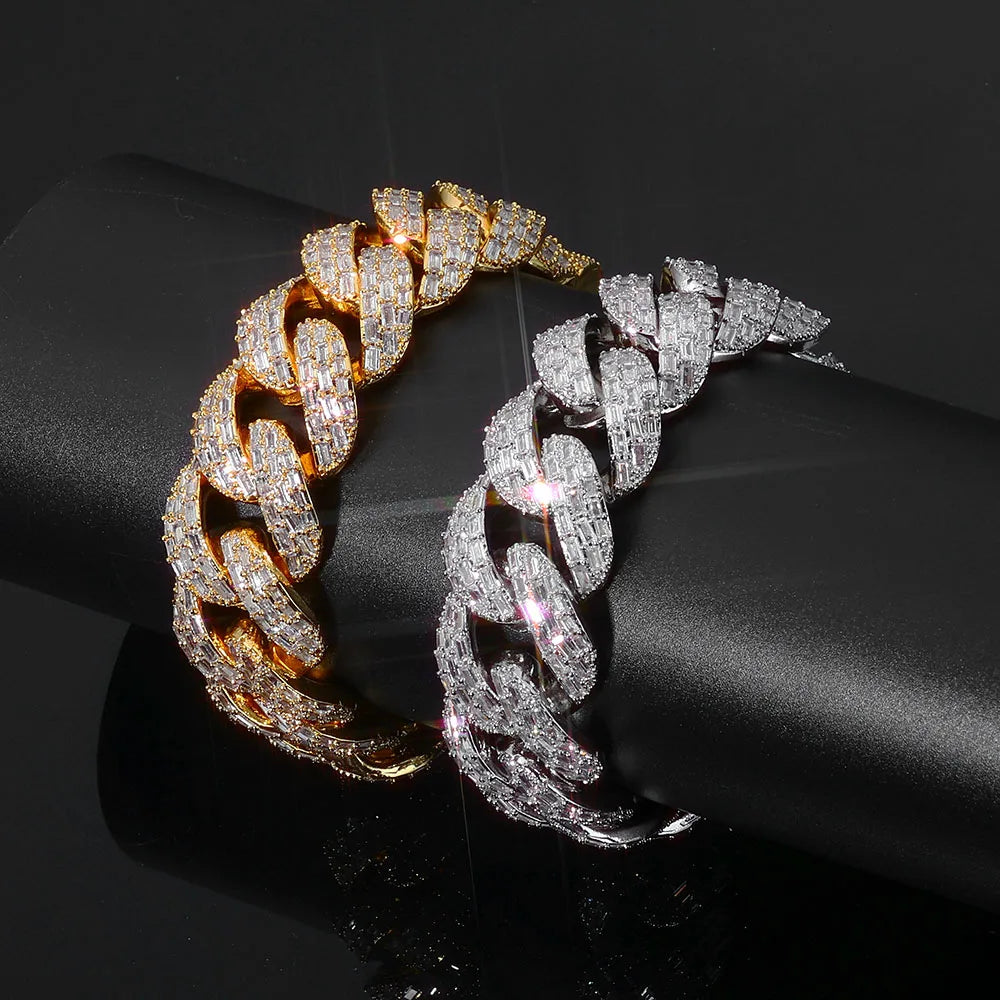 ROYALE CUBAN – 20mm Baguette Necklace