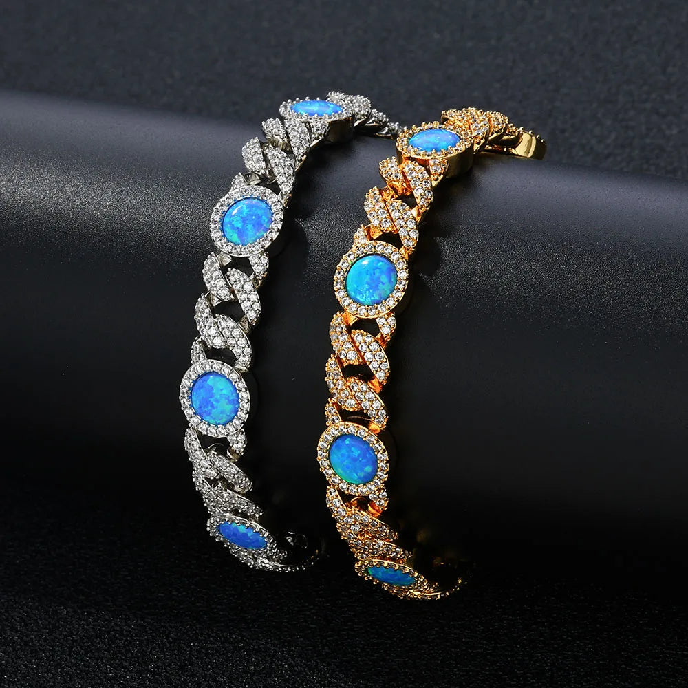 AZURA CUBAN – Blue Zircon Bracelet