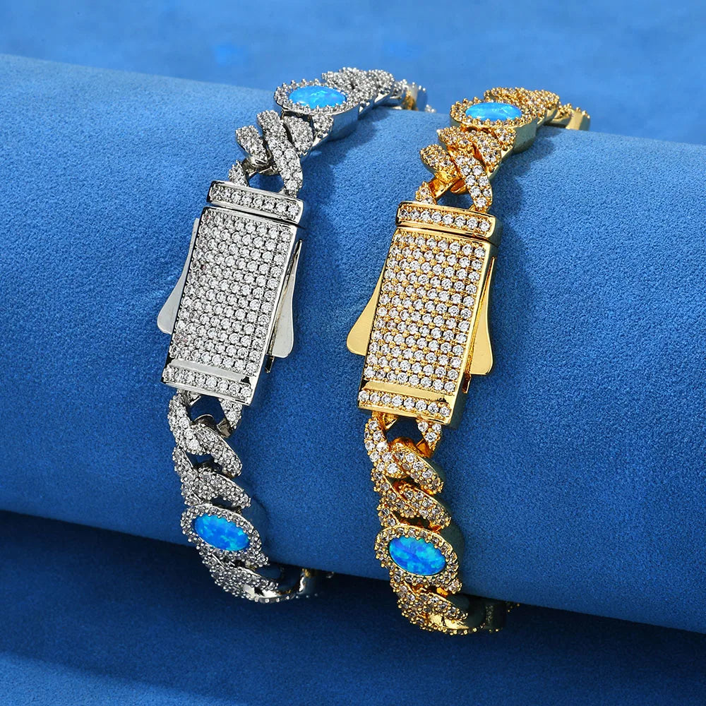 AZURA CUBAN – Blue Zircon Bracelet