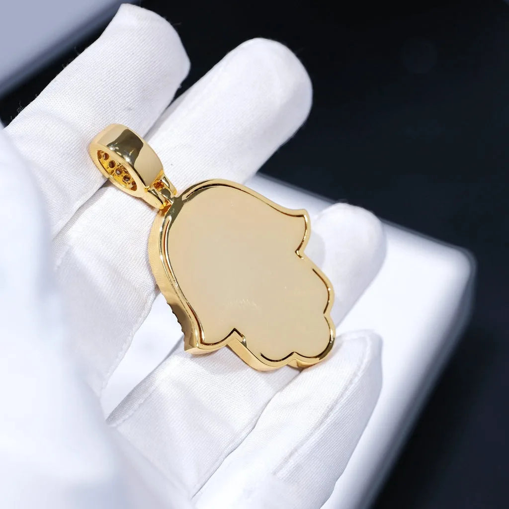 HAMSA ICE – Baguette CZ Pendant