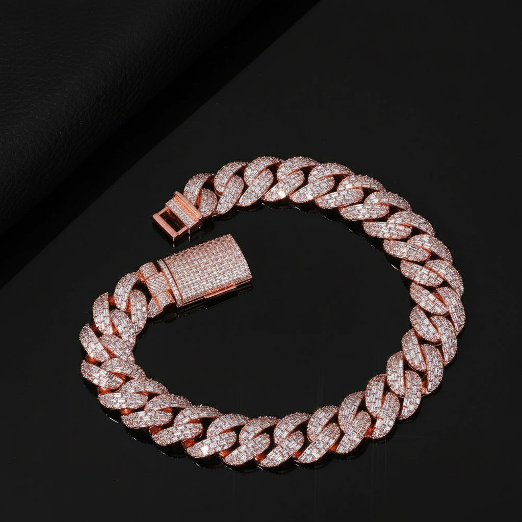 ROYALE CUBAN – 20mm Baguette Necklace