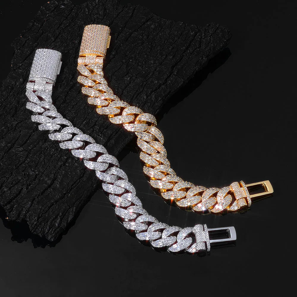 ROYALE CUBAN – 20mm Baguette Necklace
