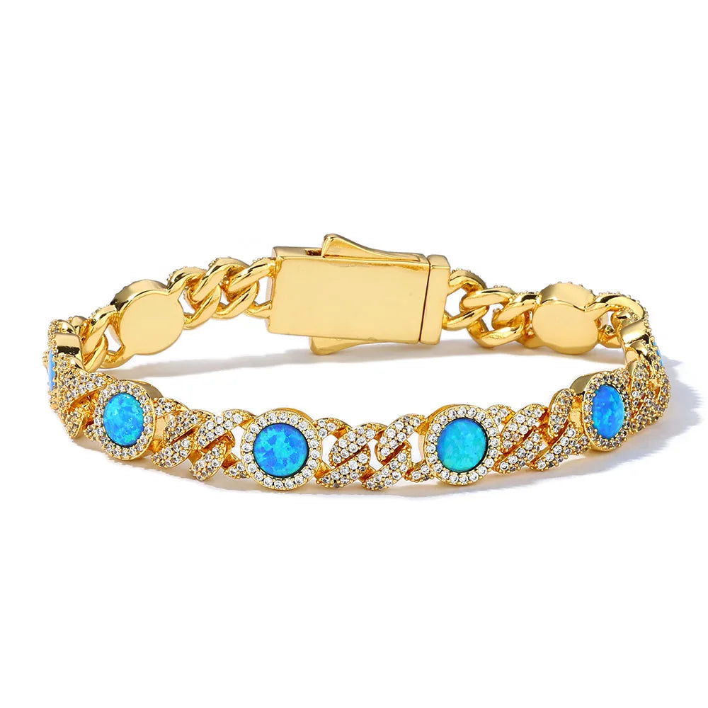 AZURA CUBAN – Blue Zircon Bracelet